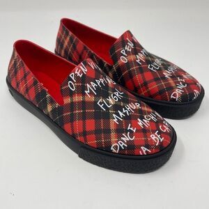 Melissa New York Flygirl Mashup Plaid Vegan PVC Loafer Slides Women’s Size 5